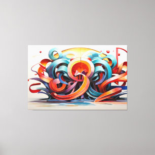 Calligraphic Style Canvas Print