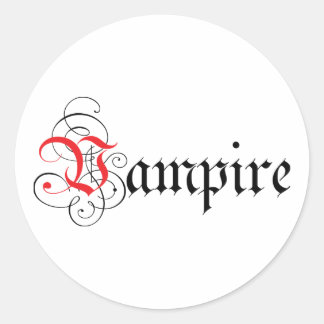 Calligraphic  Vampire Classic Round Sticker