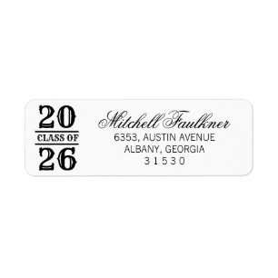Calligraphy 2025 Graduation Return Address Label