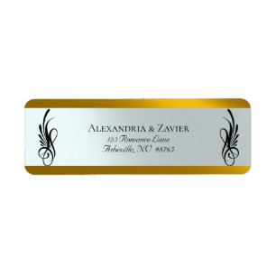 Calligraphy Address Labels - Gold