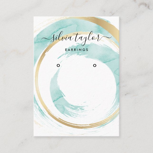 Calligraphy art Earring display card (Front)