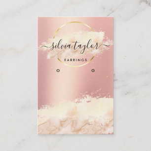 Calligraphy art Earring display card add logo