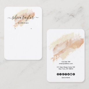 Calligraphy art Earring display card beige
