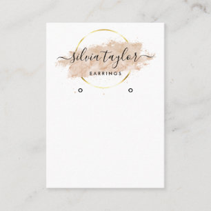 Calligraphy art Earring display card beige