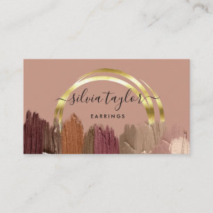 Calligraphy art modern blush pink stroke business card