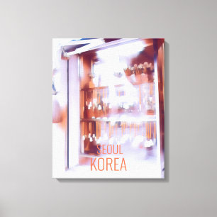 Calligraphy Art shop Seoul travel poster Korea Canvas Print