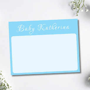 Calligraphy Baby Name Nursery Stationery Note Card