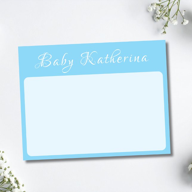 Calligraphy Baby Name Nursery Stationery Note Card (Creator Uploaded)