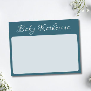 Calligraphy Baby Name Nursery Stationery Note Card