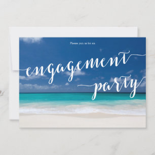 Calligraphy Beach Engagement Party Invitation