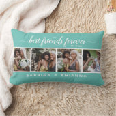 Calligraphy Best Friends Forever Photo Collage Lumbar Cushion (Blanket)