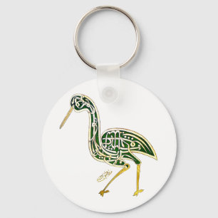 Calligraphy Bird (Stork) Key Ring