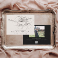 Calligraphy Bird Vintage Illustration Wedding