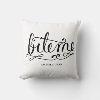 calligraphy biteme pillow