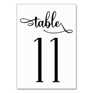Calligraphy black 3.5x5 table number Table 11