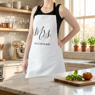 Calligraphy Black and White Women's Apron