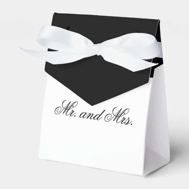 Calligraphy Black Rose Wedding Favour Box (Front Side)