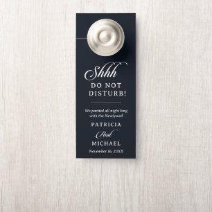 Calligraphy Black White Do Not Disturb Wedding  Door Hanger