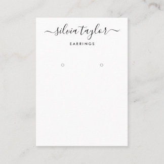Calligraphy Black White Earring Display Card