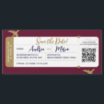 Calligraphy Boarding Pass Wedding Save the Date<br><div class="desc">Looking for a unique way to invite your guests to your beach wedding? Look no further than these boarding pass wedding invitations! The boarding pass themed save the dates will add a touch of luxury to your destination wedding — all while keeping it affordable and special. Personalise each invitation with...</div>