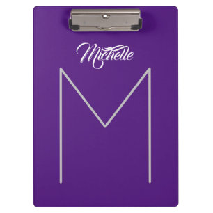 Calligraphy Bold Monogram Name Modern Minimalist Clipboard