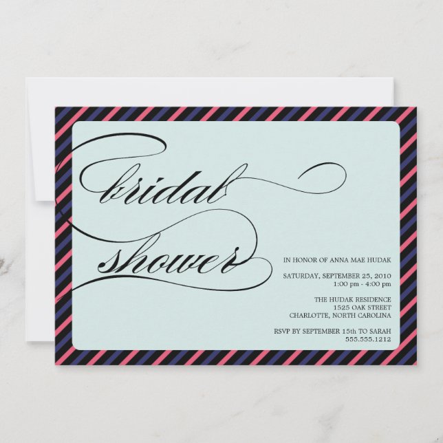 {calligraphy} bridal shower invitation (Front)