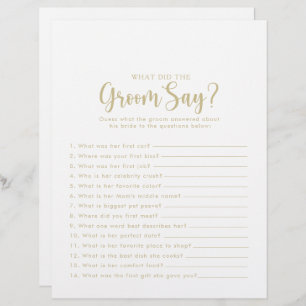 Calligraphy Bridal Shower What did the Groom Say