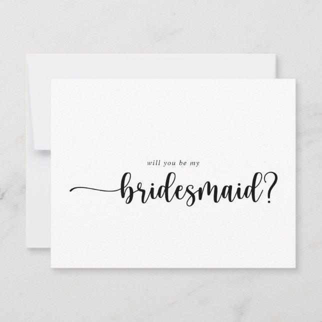 Calligraphy Bridesmaid Proposal Note Card (Front)