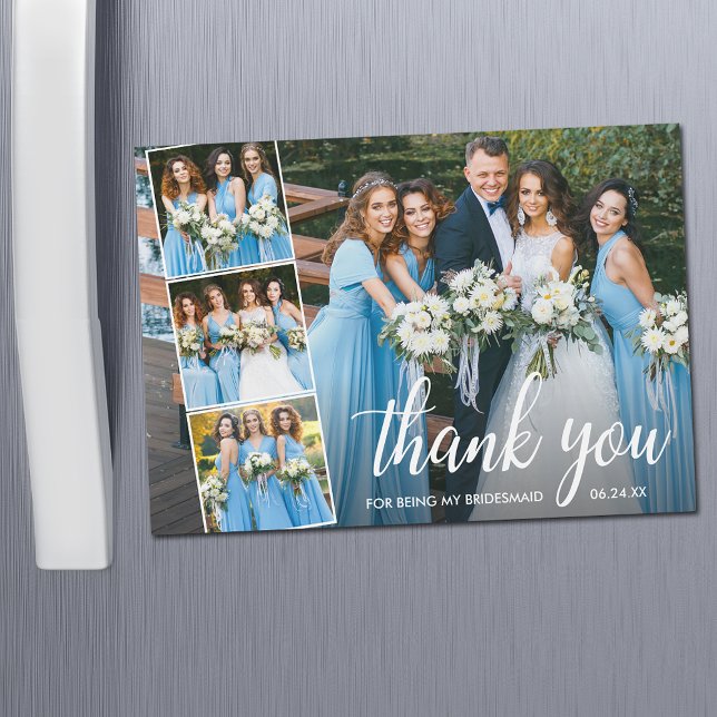 Calligraphy Bridesmaid Thank You Magnet Card (Creator Uploaded)