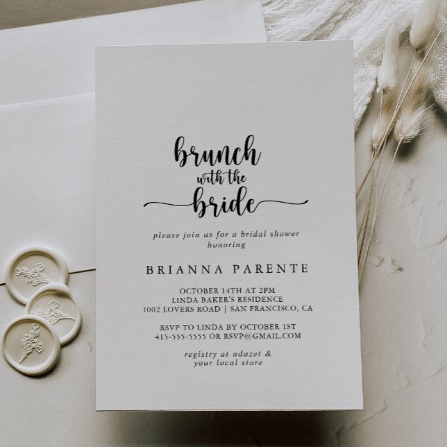 Calligraphy Brunch with the Bride Shower  Invitation (Creator Uploaded)