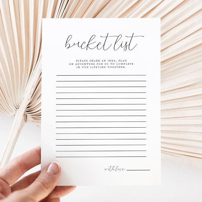 Calligraphy Bucket List Bridal Shower Game Card (Creator Uploaded)