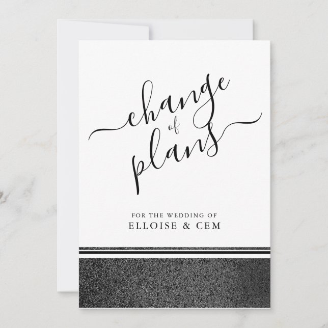 Calligraphy Change of Plans Announcement Card (Front)