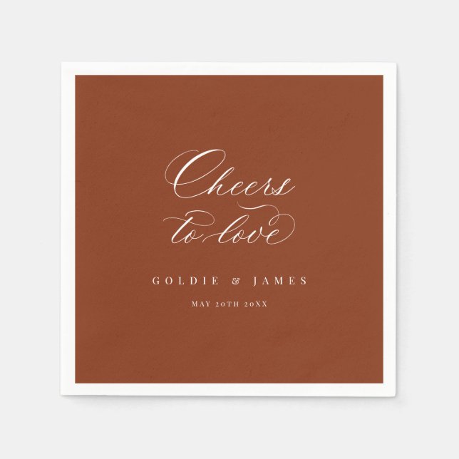 Calligraphy Cheers Napkin Wedding Party Bar Decor (Front)
