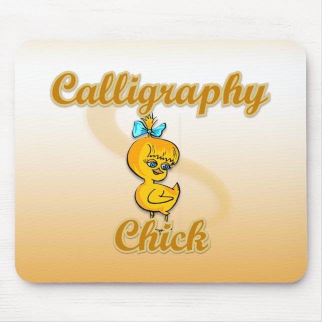 Calligraphy Chick Mouse Pad (Front)