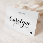 Calligraphy Chicken Meal Choice Wedding Place Card<br><div class="desc">Elevate your wedding reception with our beautiful, customisable wedding place cards, designed to add a personal touch to your special day. They feature modern black calligraphy and a heart accent. Add your guests' names, the meal option, the wedding date or a special message. Transform your reception tables into a stunning...</div>