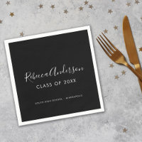 Calligraphy Class of 2026 Black Graduation Party