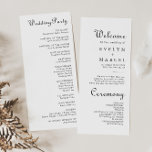 Calligraphy Classic Minimalist Timeline Wedding  Programme<br><div class="desc">This calligraphy classic minimalist timeline wedding program is perfect for a rustic wedding. The design features an elegant calligraphy font to embellish your event.</div>
