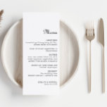 Calligraphy Classic Minimalist Wedding Menu<br><div class="desc">This calligraphy classic minimalist wedding menu card is perfect for a rustic wedding. The design features an elegant calligraphy font to embellish your event.</div>