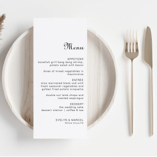 Calligraphy Classic Minimalist Wedding Menu