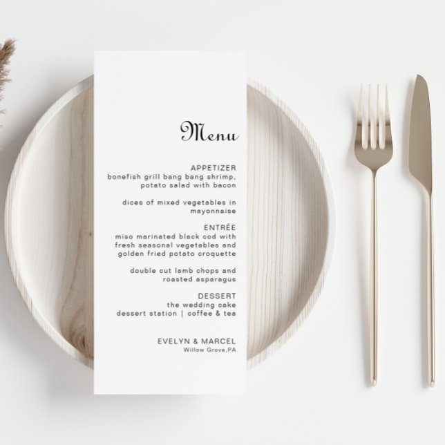 Calligraphy Classic Minimalist Wedding Menu (Creator Uploaded)