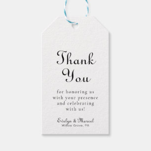 Calligraphy Classic Minimalist Wedding Thank You Gift Tags