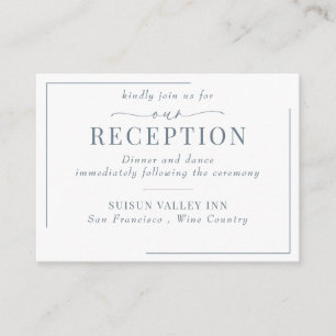 Calligraphy Classic Modern Wedding Reception Enclosure Card