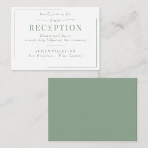 Calligraphy Classic Modern Wedding Reception Enclosure Card