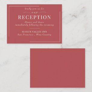 Calligraphy Classic Modern Wedding Reception Enclosure Card