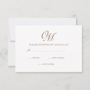 Calligraphy Classic Modern Wedding RSVP Card