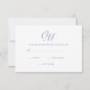 Calligraphy Classic Modern Wedding RSVP Card