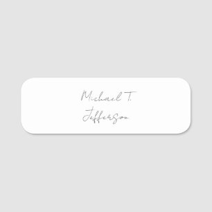 Calligraphy Classical Elegant Plain Simple Name Tag