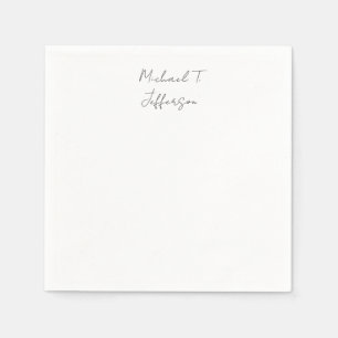 Calligraphy Classical Elegant Plain Simple Napkin