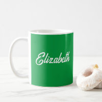 Calligraphy Coffee Mugs Name Kelly Green