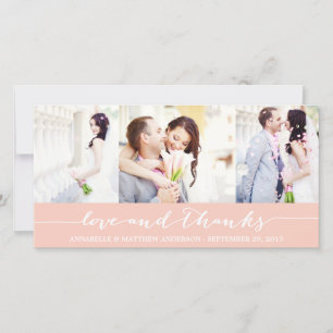 CALLIGRAPHY COLLAGE WEDDING THANK YOU PHOTO CARD